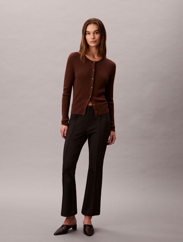 Cropped Flared Ponte Trousers