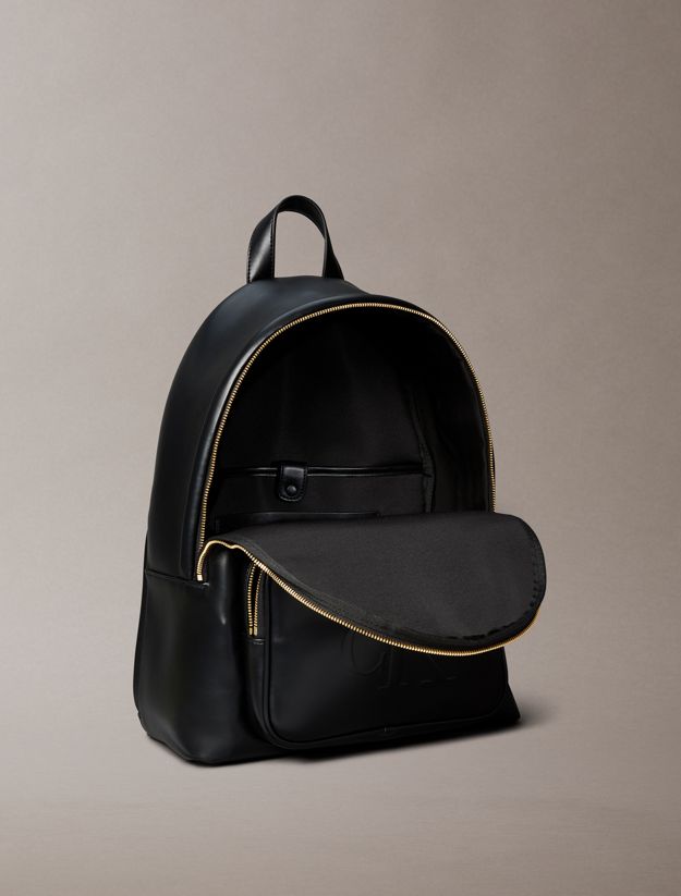 Embossed Monogram Logo Backpack
