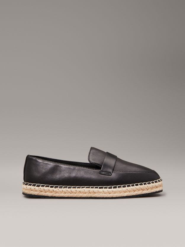 Leather Espadrille Loafers
