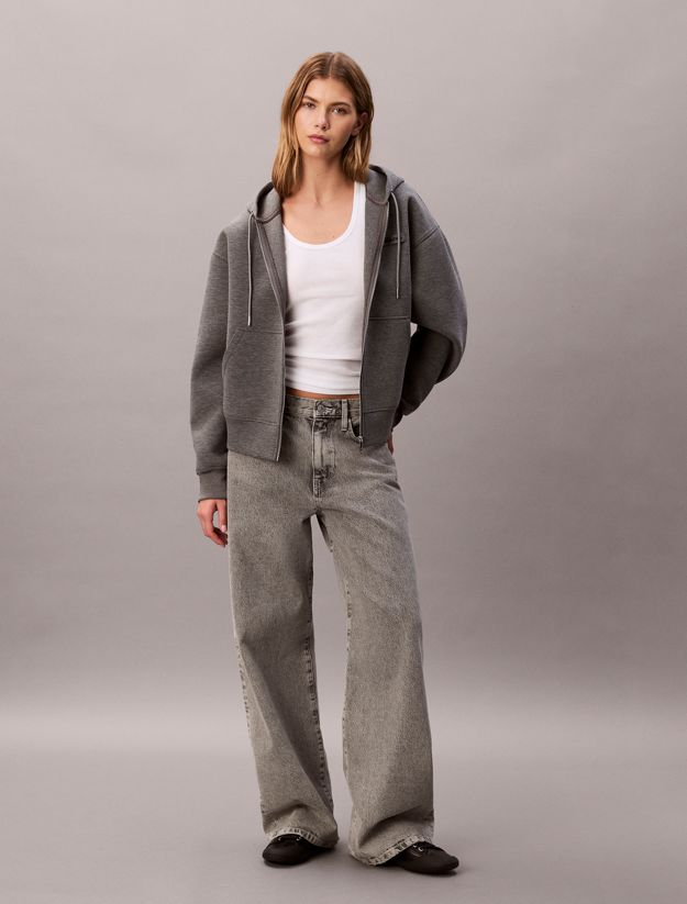 Oversized Jersey Zip Up Hoodie