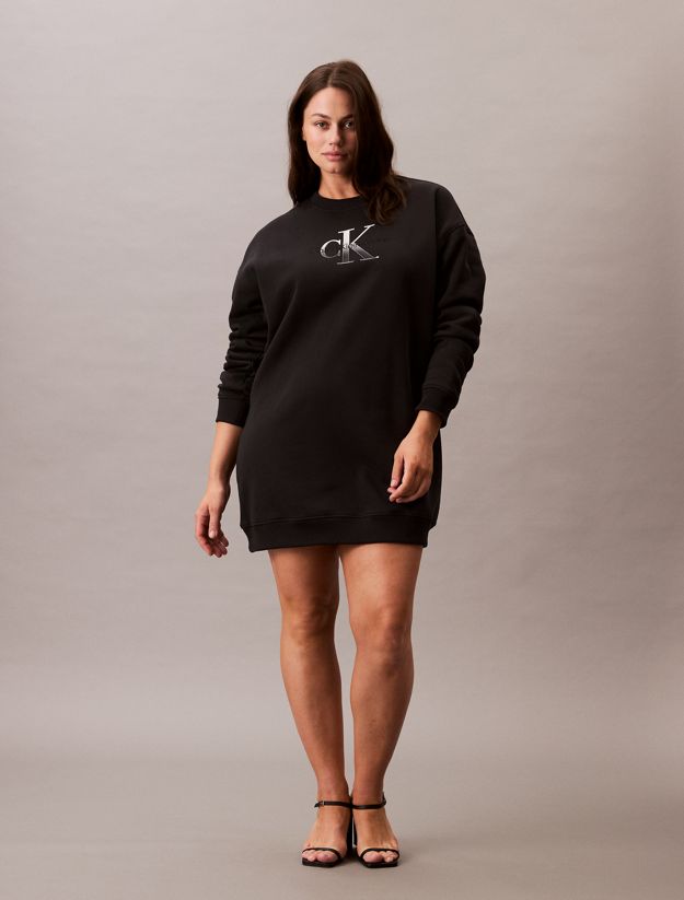 Plus Size Monogram Sweatshirt Dress