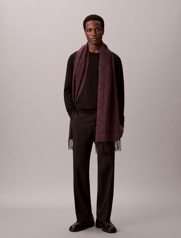 Soft Two-Tone Emblem Logo Scarf