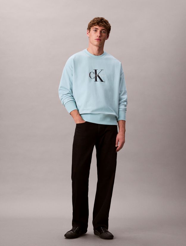 Premium Terry Monogram Logo Relaxed Sweatshirt