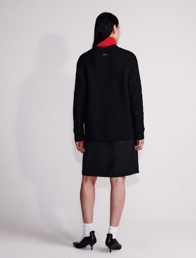 Wool Blend Tailored Skirt