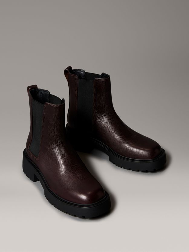 Suede Chunky Square Toe Chelsea Boots
