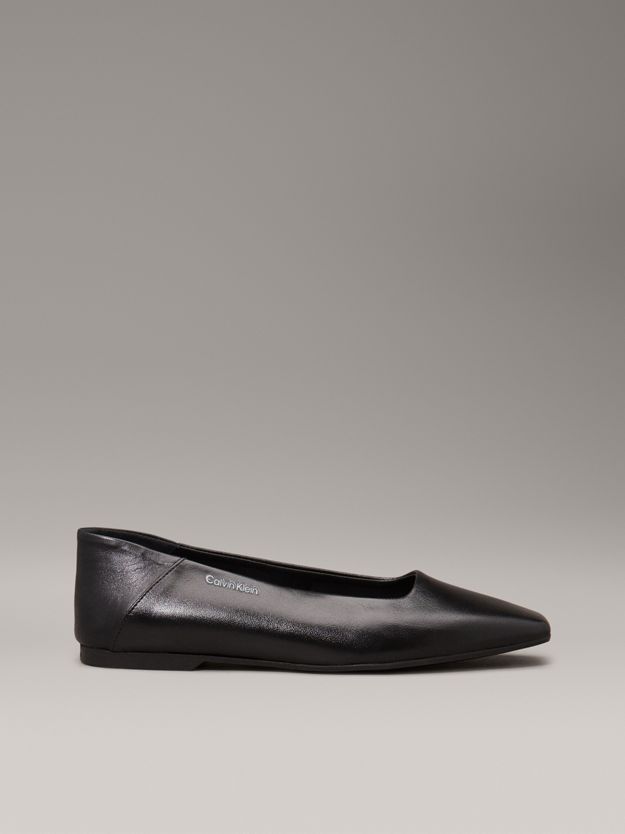 Leather Square Toe Ballerinas