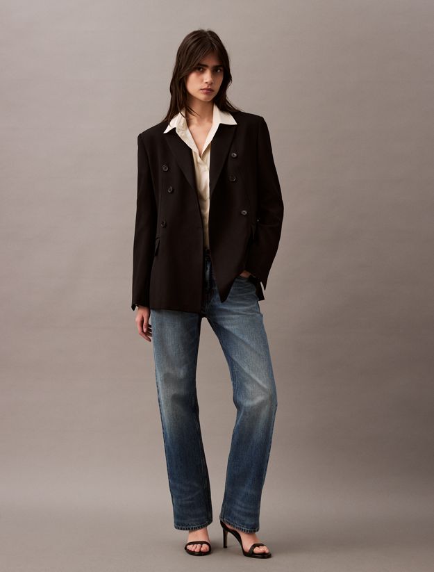 Slim Wool Gabardine Double-Breasted Blazer
