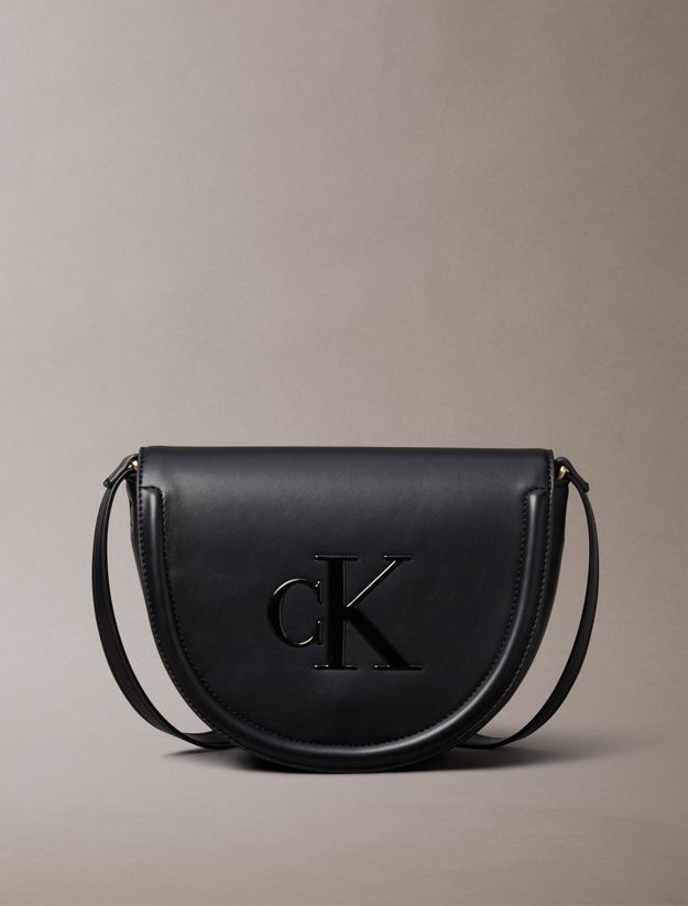 Embossed Monogram Logo Saddle Bag