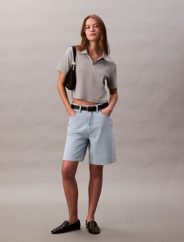 Relaxed Linen Blend Bermuda Shorts