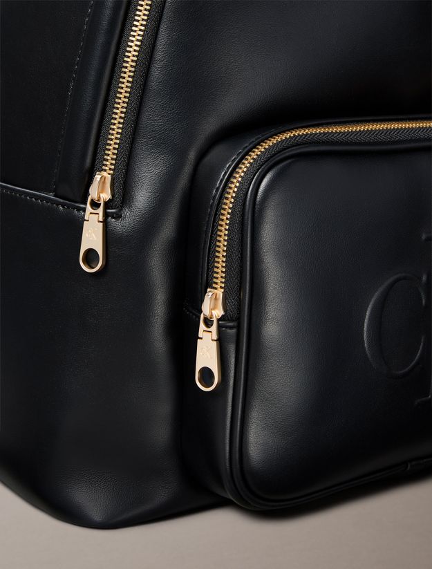Embossed Monogram Logo Backpack