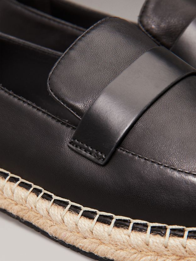 Leather Espadrille Loafers