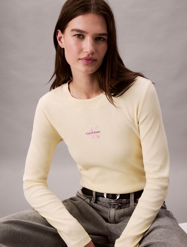 Monogram Logo Long Sleeve Baby Tee