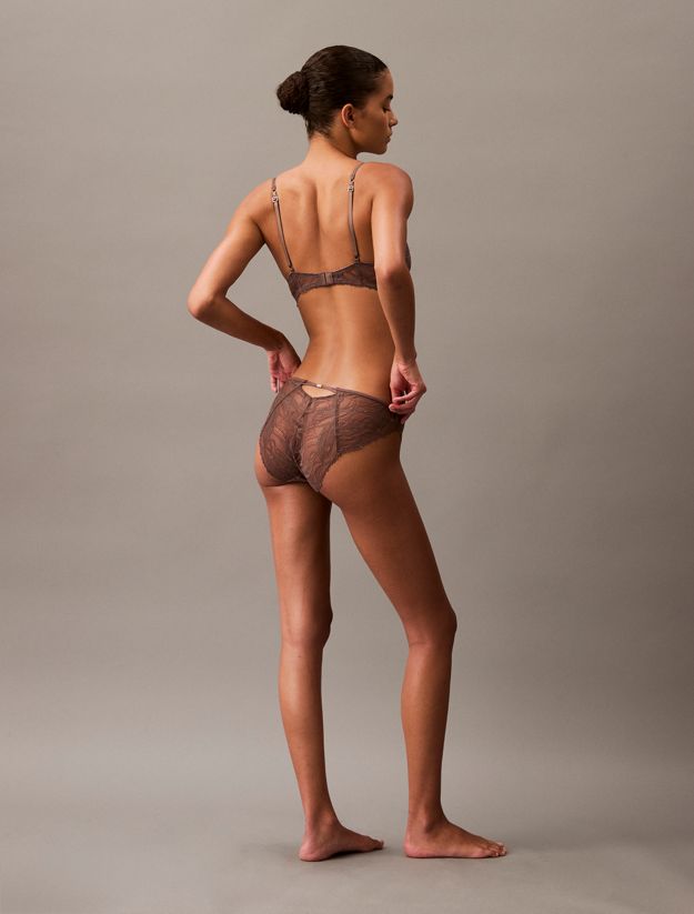 Microfibre and Lace Bikini Briefs