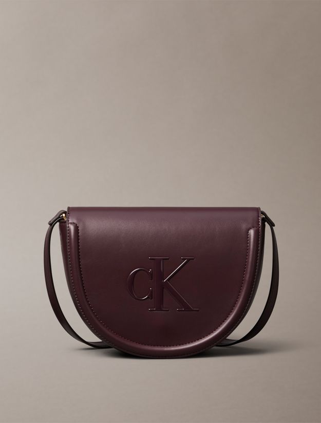 Embossed Monogram Logo Saddle Bag