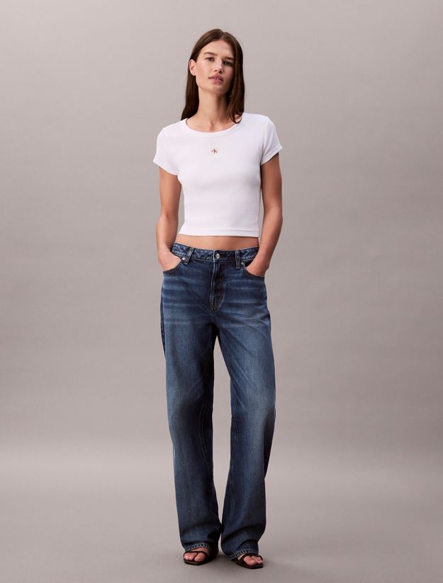 Slim Ribbed Cotton Badge T-shirt