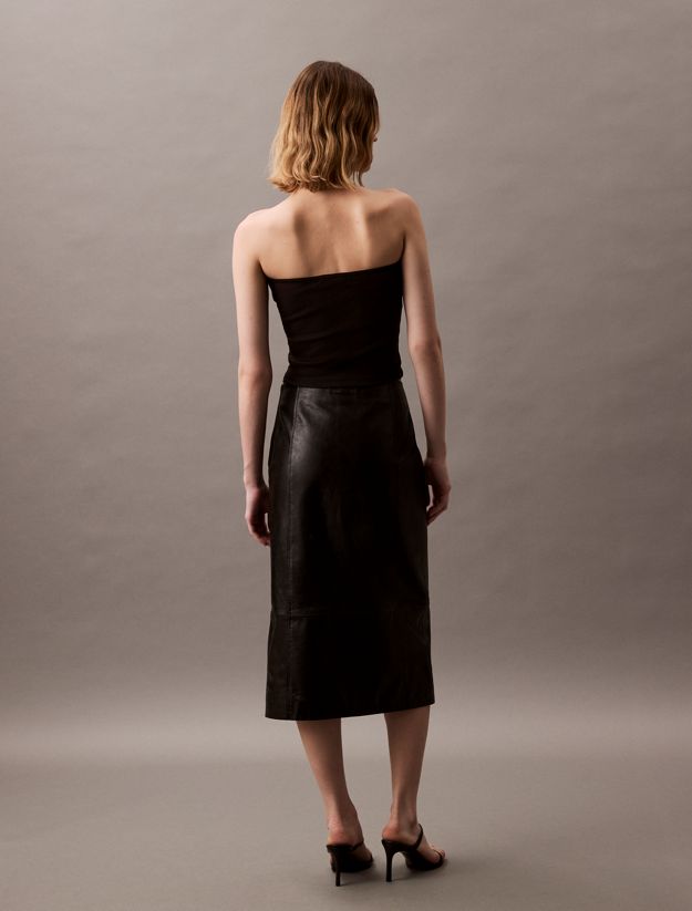 Ribbed Cotton Strapless Top