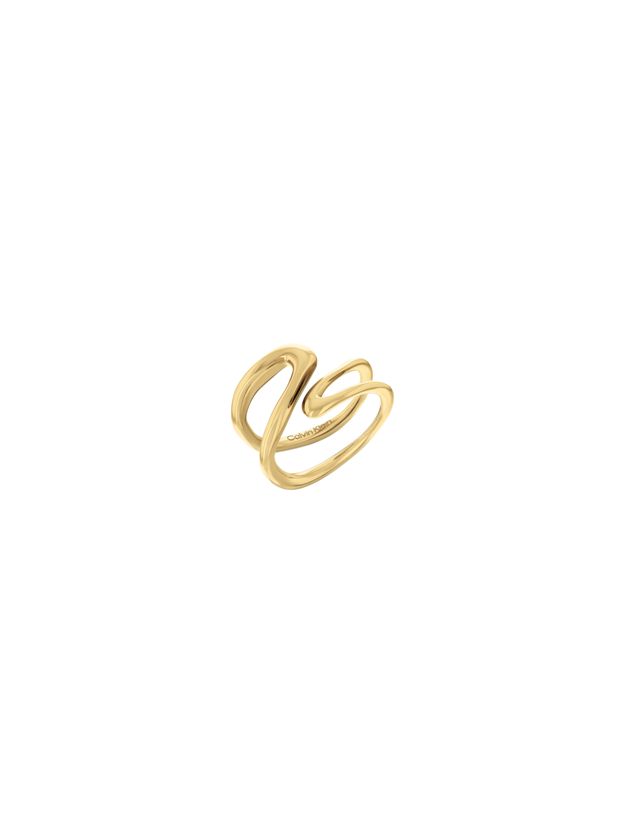 Gold Plated Steel Sculpted Wrap Ring