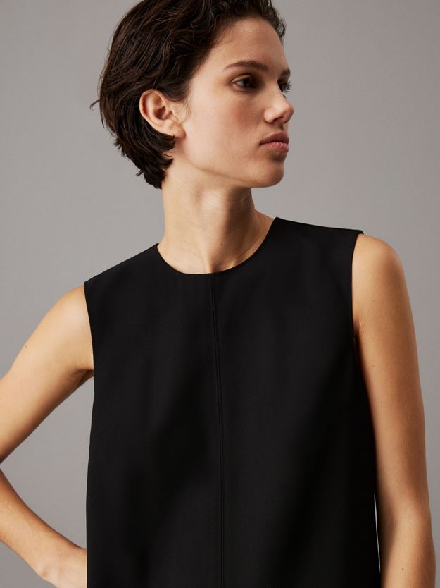 Wrinkle-Resistant Twill Shift Dress