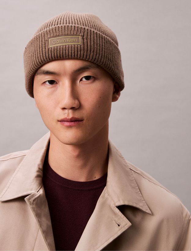 Wool Cashmere Blend Fisherman Beanie