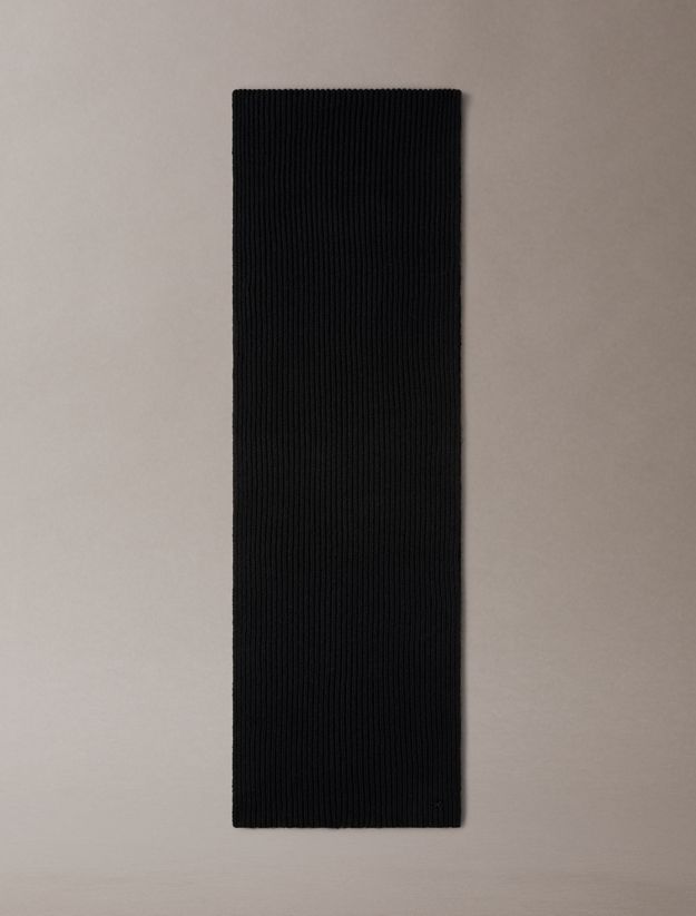 Wool Blend Signature Logo Scarf