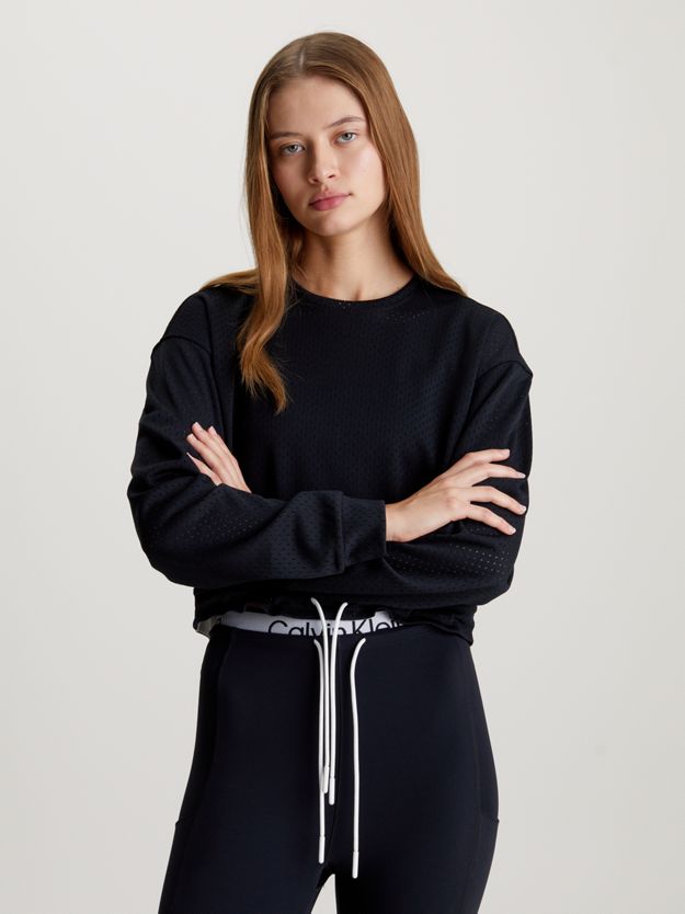 Mesh Cropped Sweatshirt