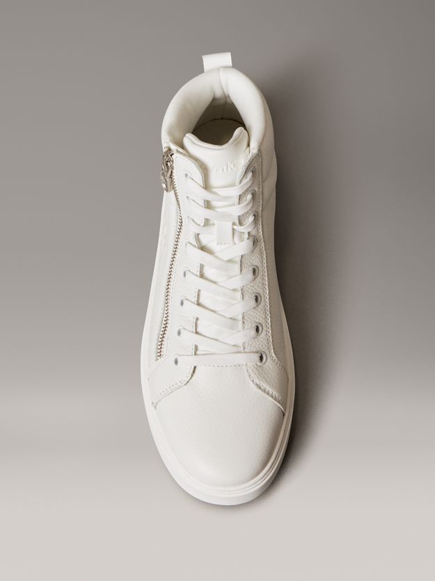 Leather Zip High-Top Trainers