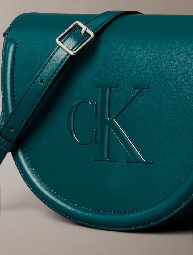Embossed Monogram Logo Saddle Bag