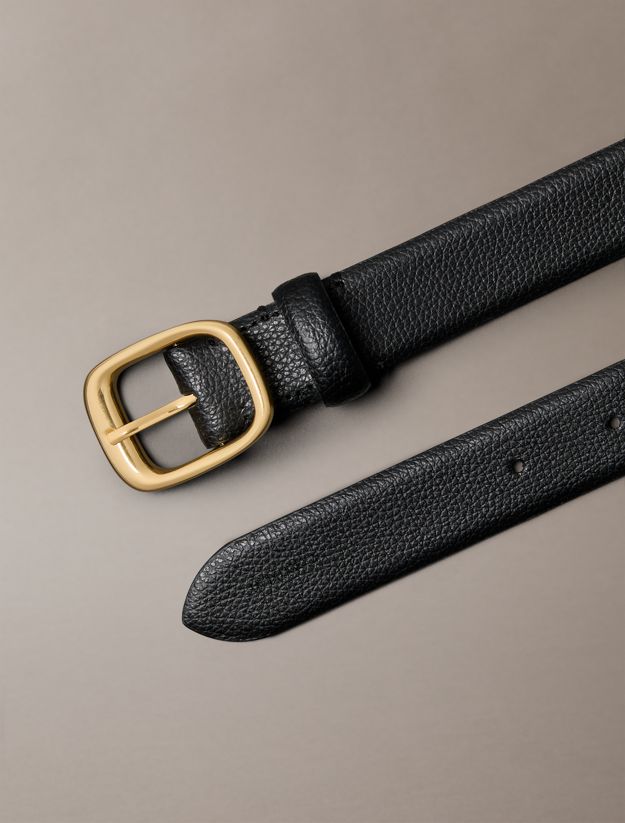 Full Grain Leather Chunky Buckle Belt