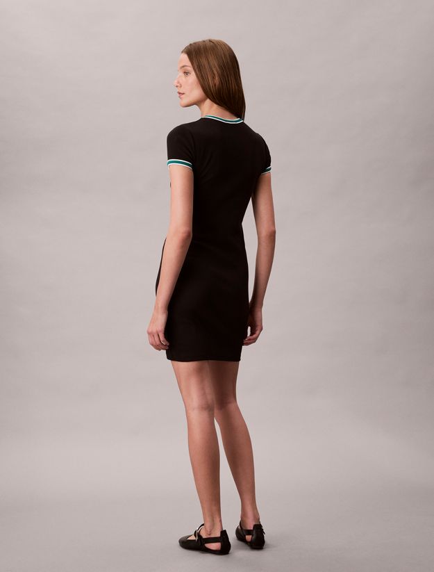 Sporty Slim Ribbed T-shirt Dress