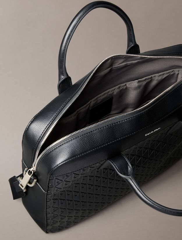 Embossed Monogram Logo Commuter Bag