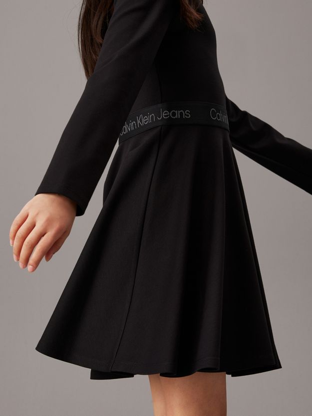 Flared Punto Logo Dress