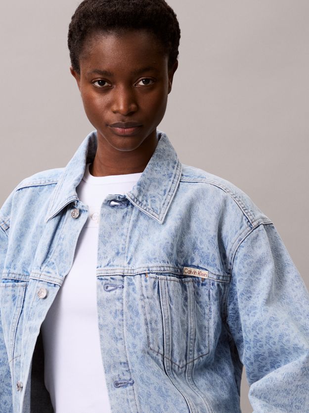 Monogram Logo Cropped Denim Jacket