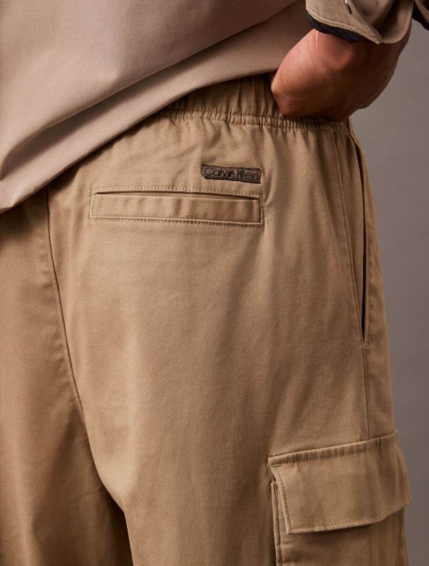 Cotton Stretch Straight Fit Cargo Trousers