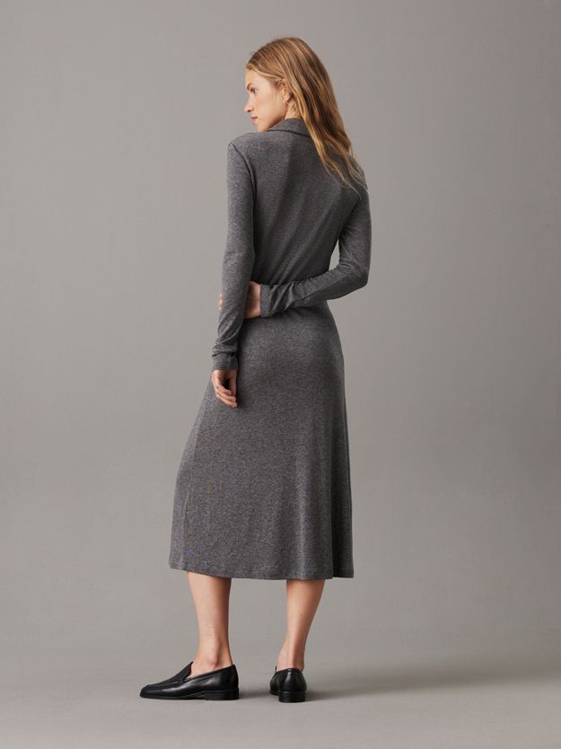 Slim Wool Lyocell Polo Dress