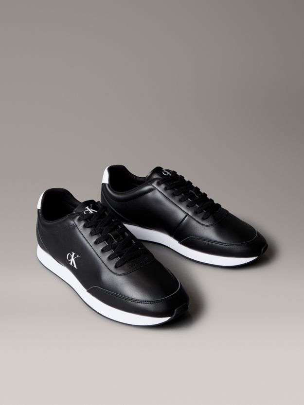 Leather Signature Logo Runner Trainers