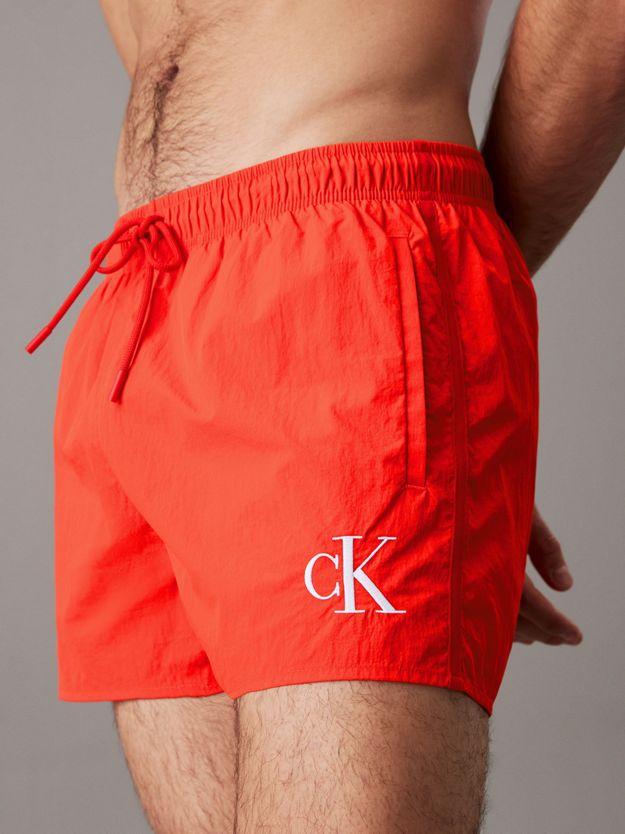 Short Drawstring Swim Shorts - CK Monogram