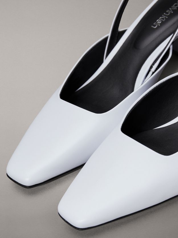 Leather Slingback Mule Pumps