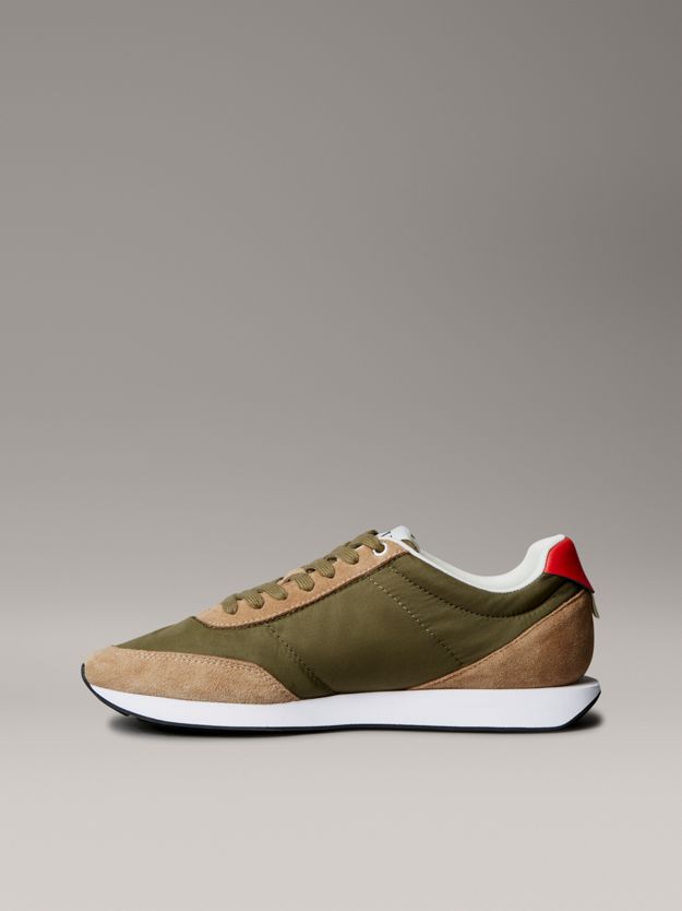 Suede Mix Signature Logo Runner Trainers