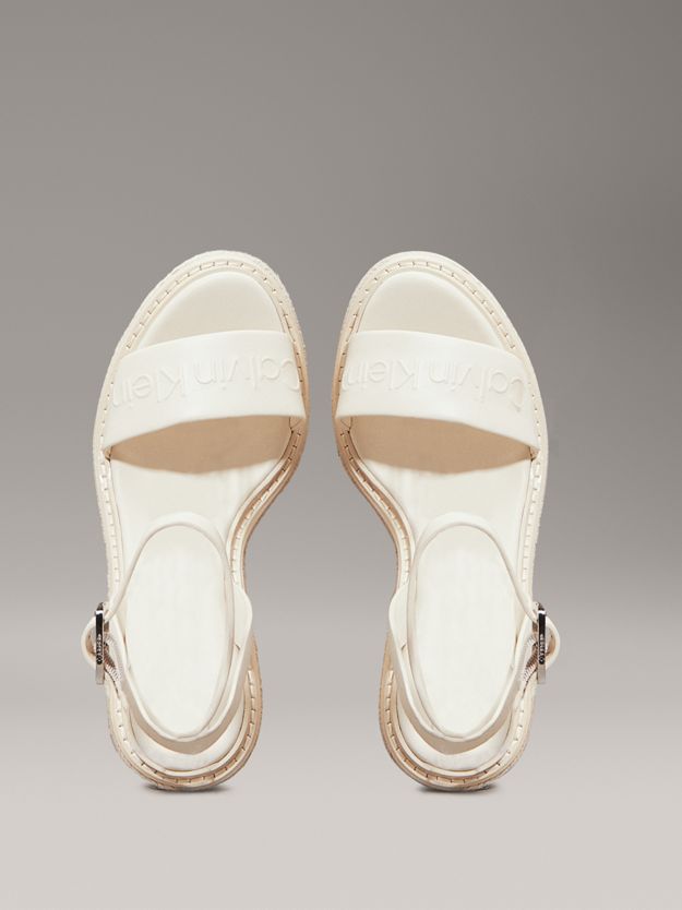 Leather Espadrille Wedge Sandals