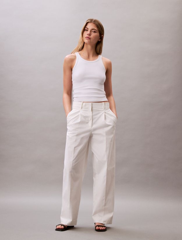 Relaxed Cotton Twill Trousers