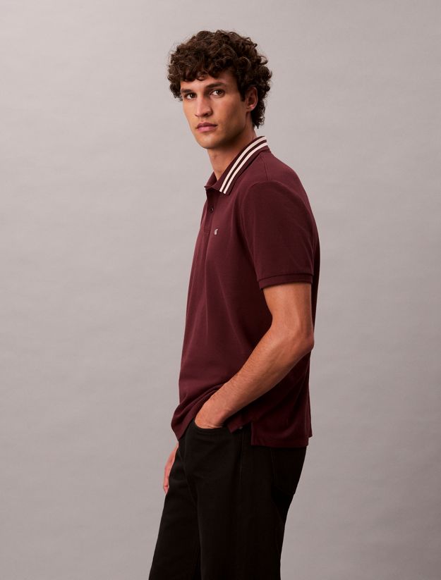 Monogram Logo Pique Tipped Classic Polo Shirt