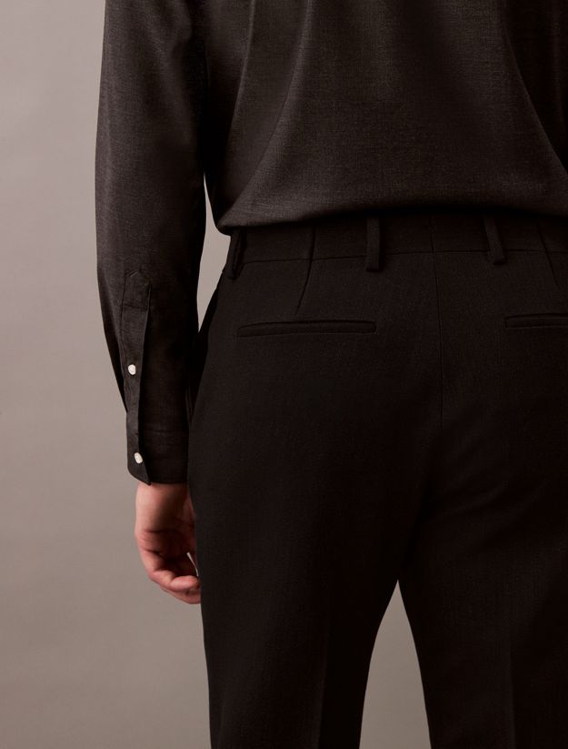 Slim Wool Gabardine Trousers
