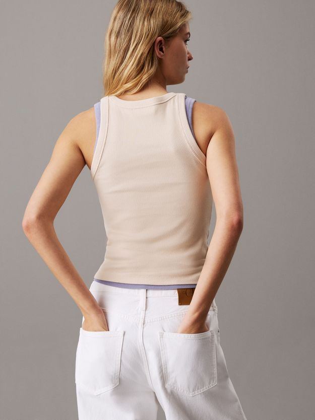 Ribbed Cotton Logo Tank Top