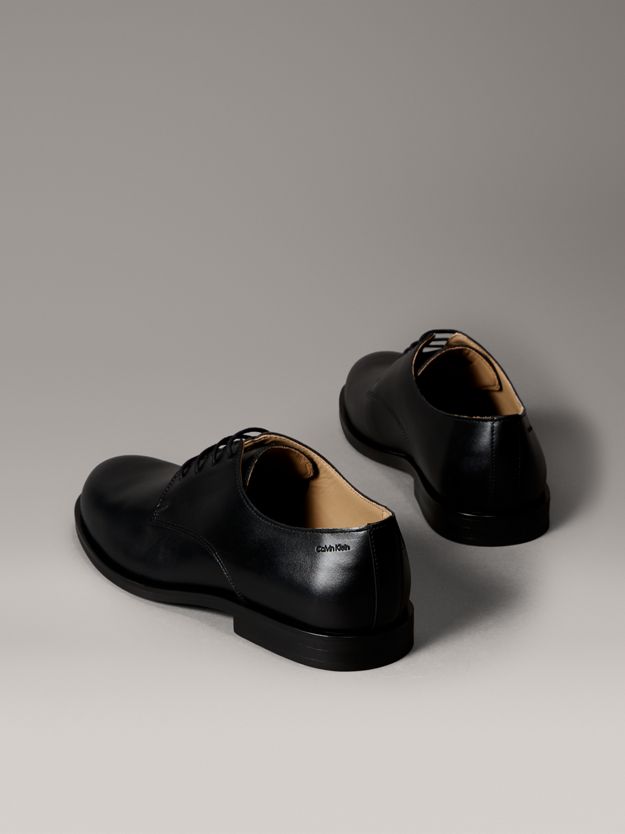 Leather Cushioned Derby Lace-Up Shoes