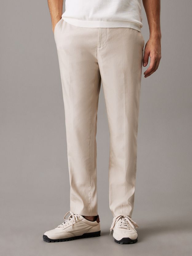 Tapered Linen Lyocell Trousers