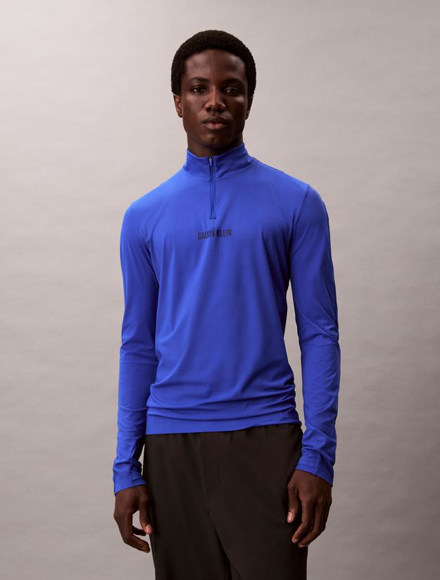 Performance 1/4 Zip Long Sleeve Gym T-shirt