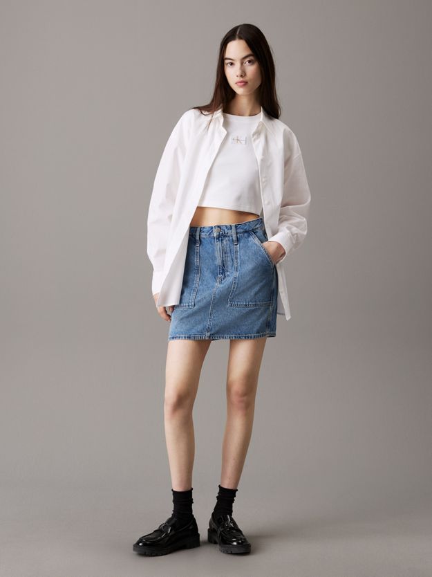 Denim Utility Mini Skirt