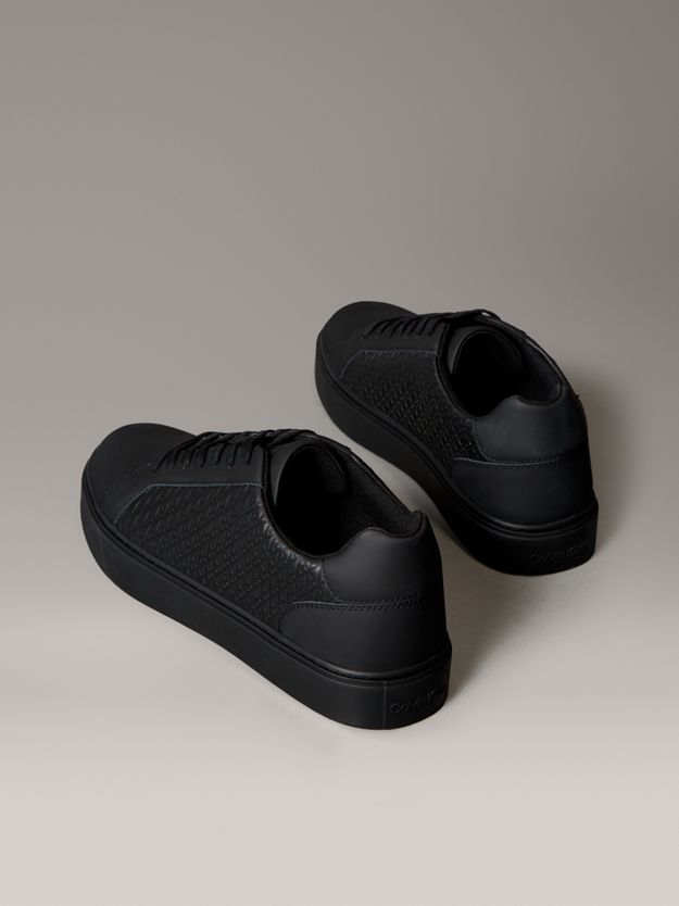 Rubberised Leather Emblem Logo Trainers