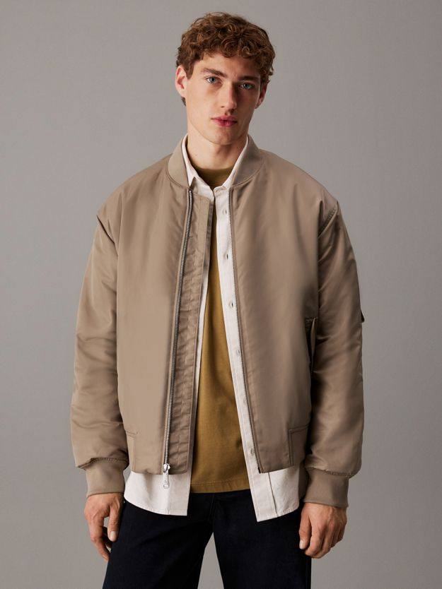 Padded Nylon Bomber Jacket