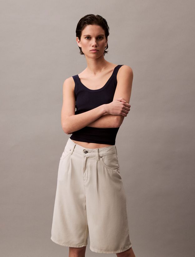 Relaxed Denim Bermuda Shorts